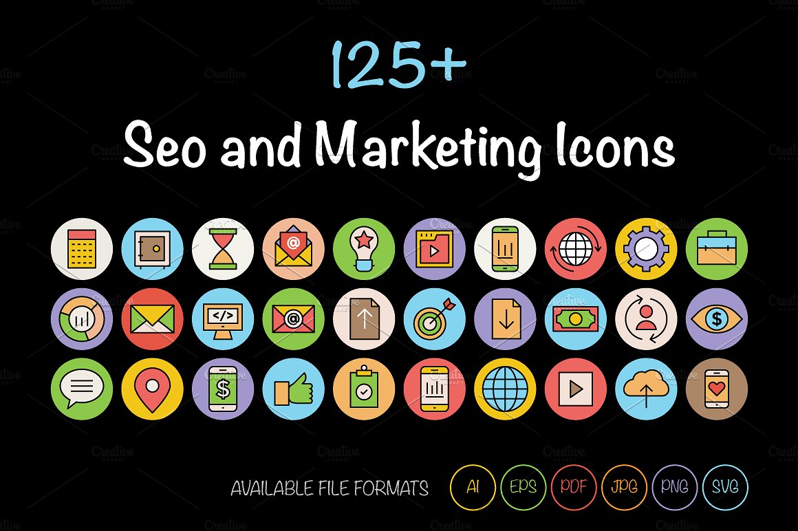 125 SEO and Marketing Icons