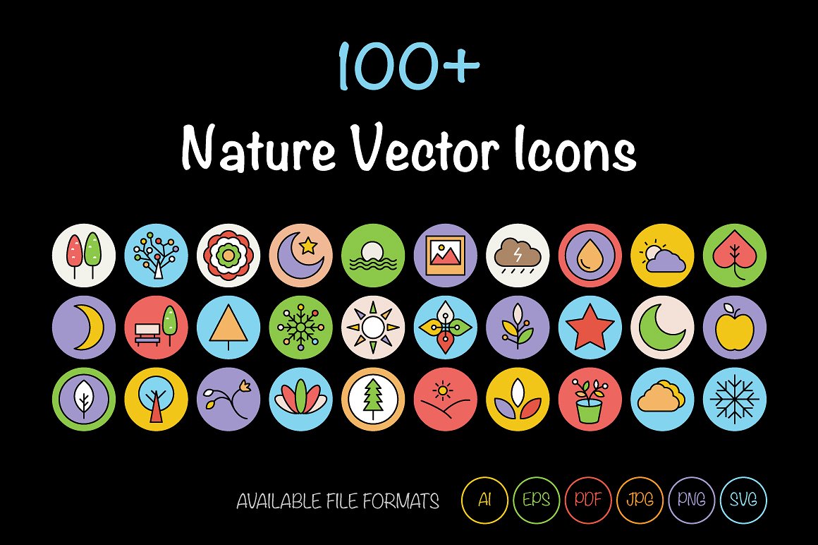 100 Nature Vector Icons