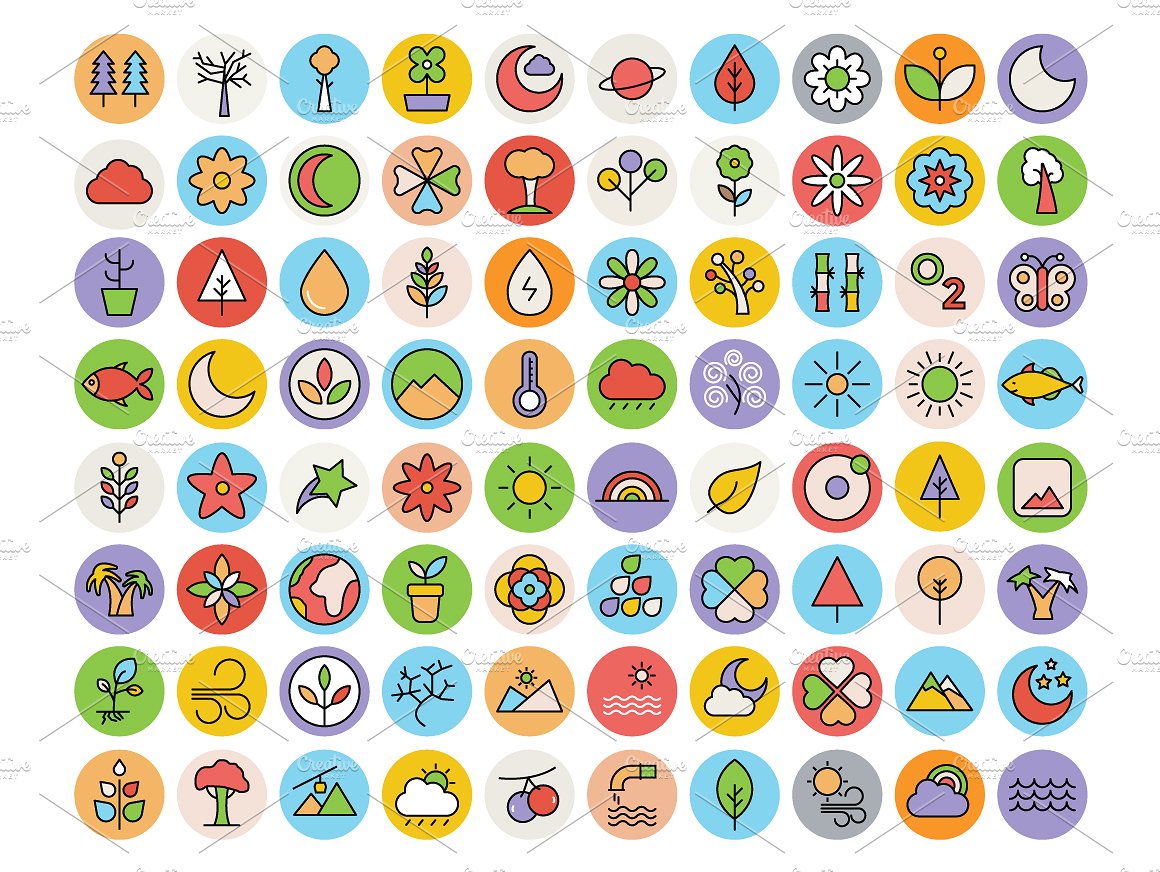 100 Nature Vector Icons