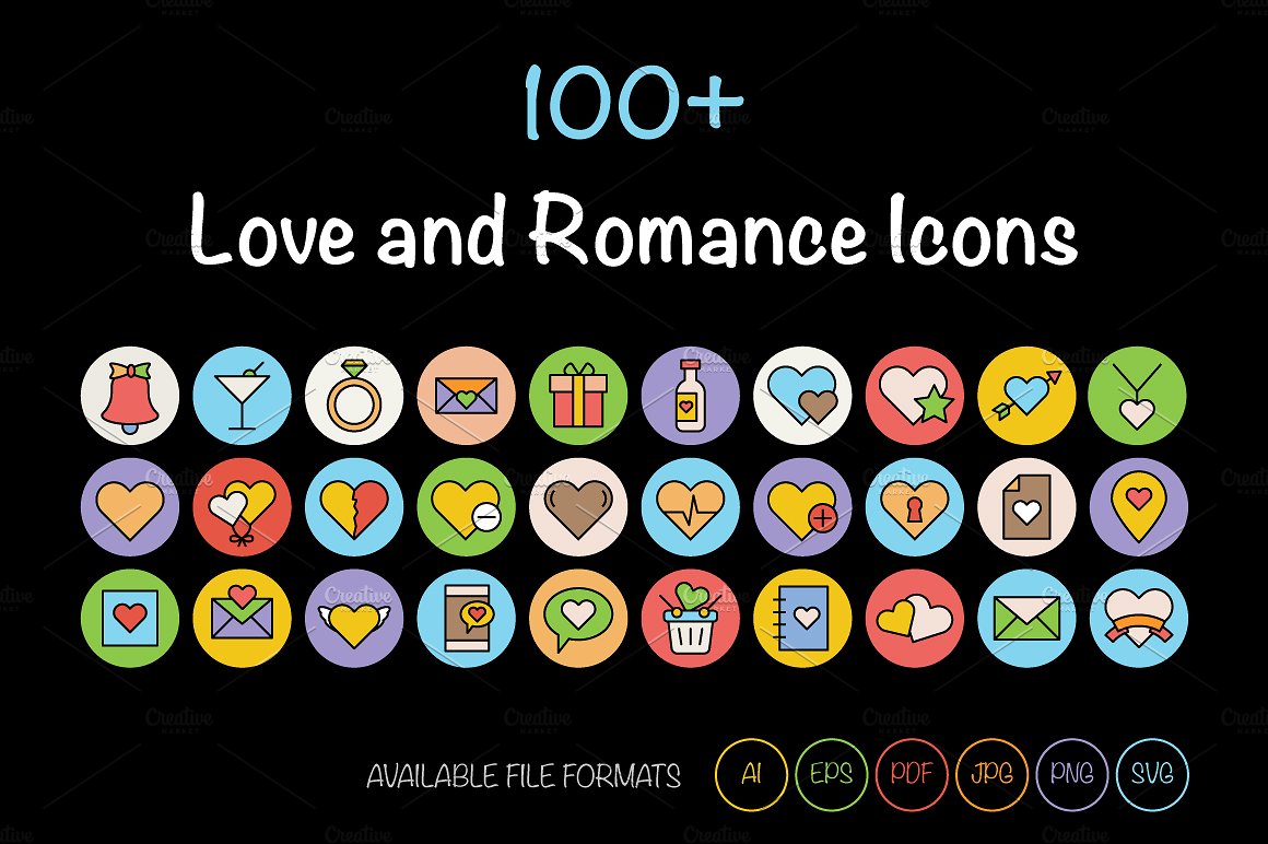 100 Love and Romance Vector I