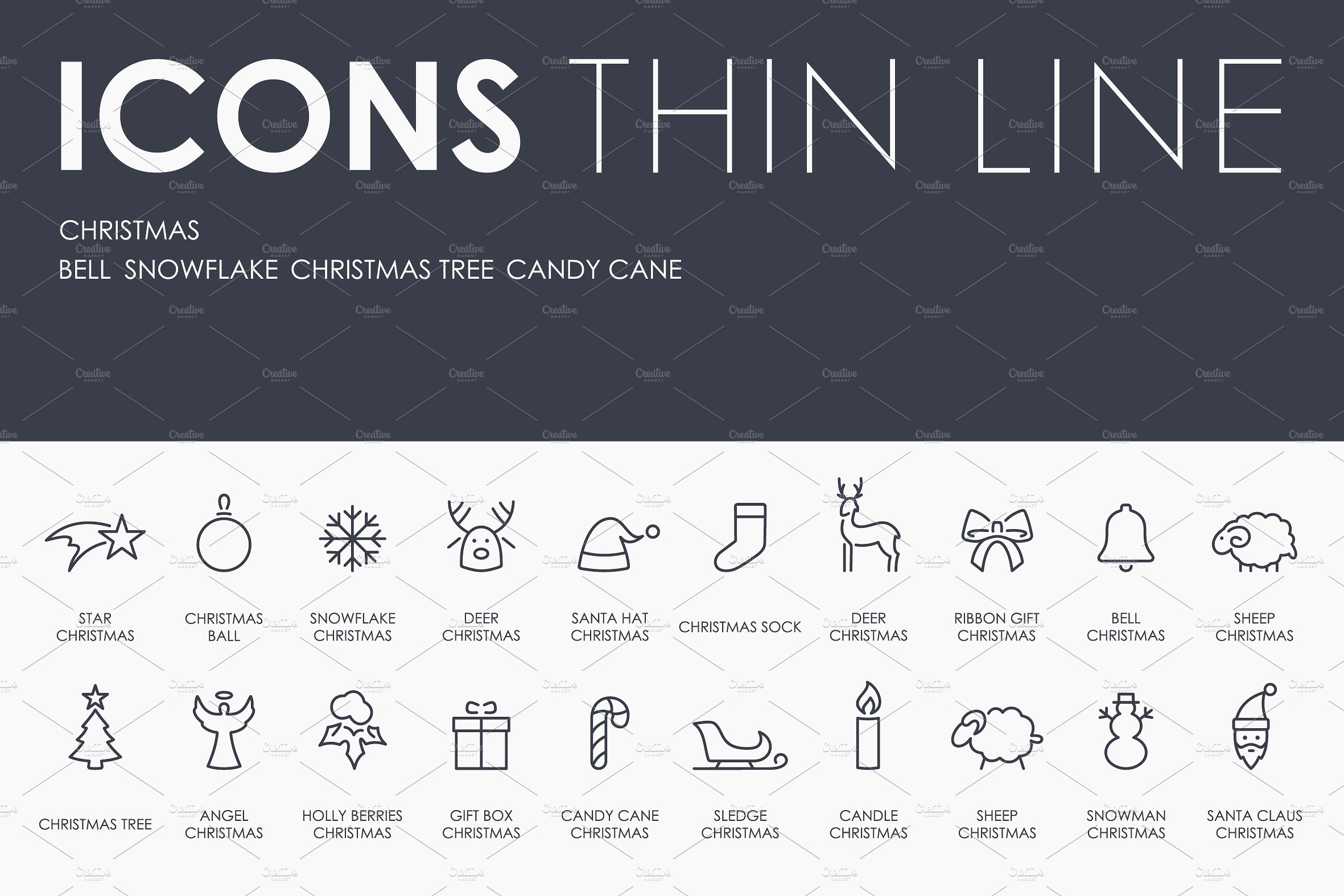 Christmas thinline icons