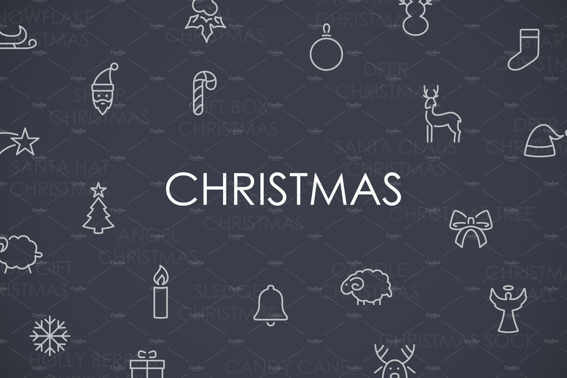 Christmas thinline icons