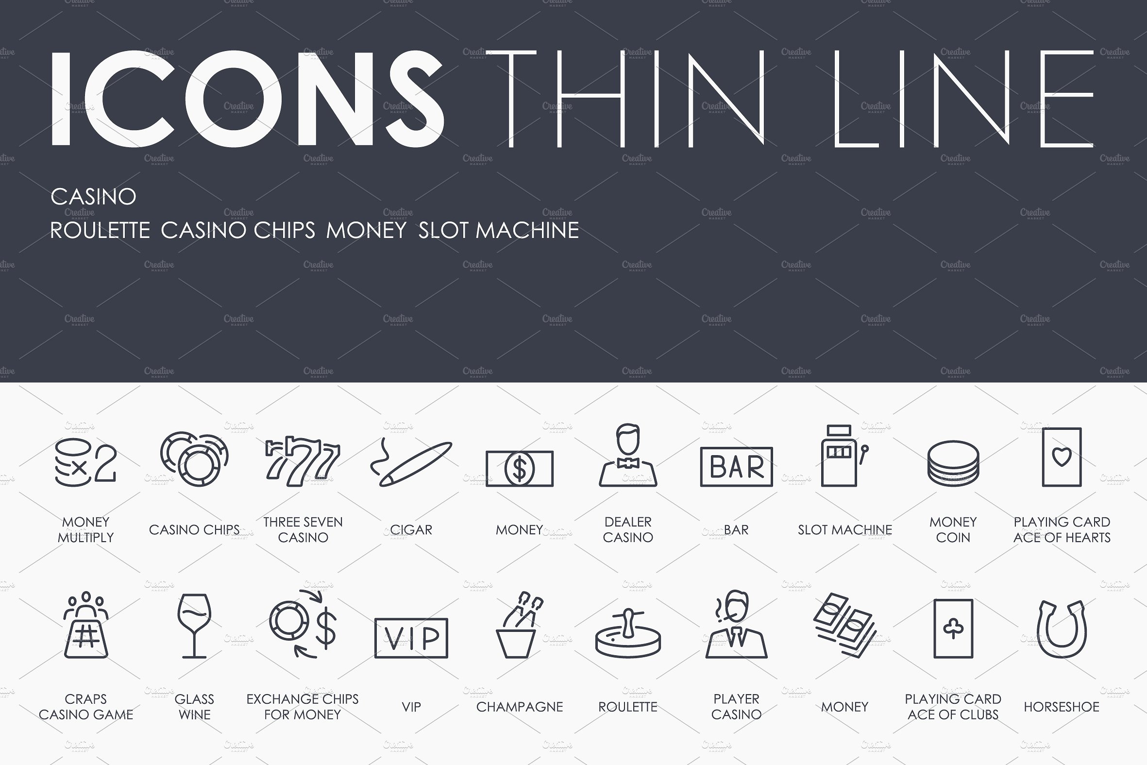 Casino thinline icons