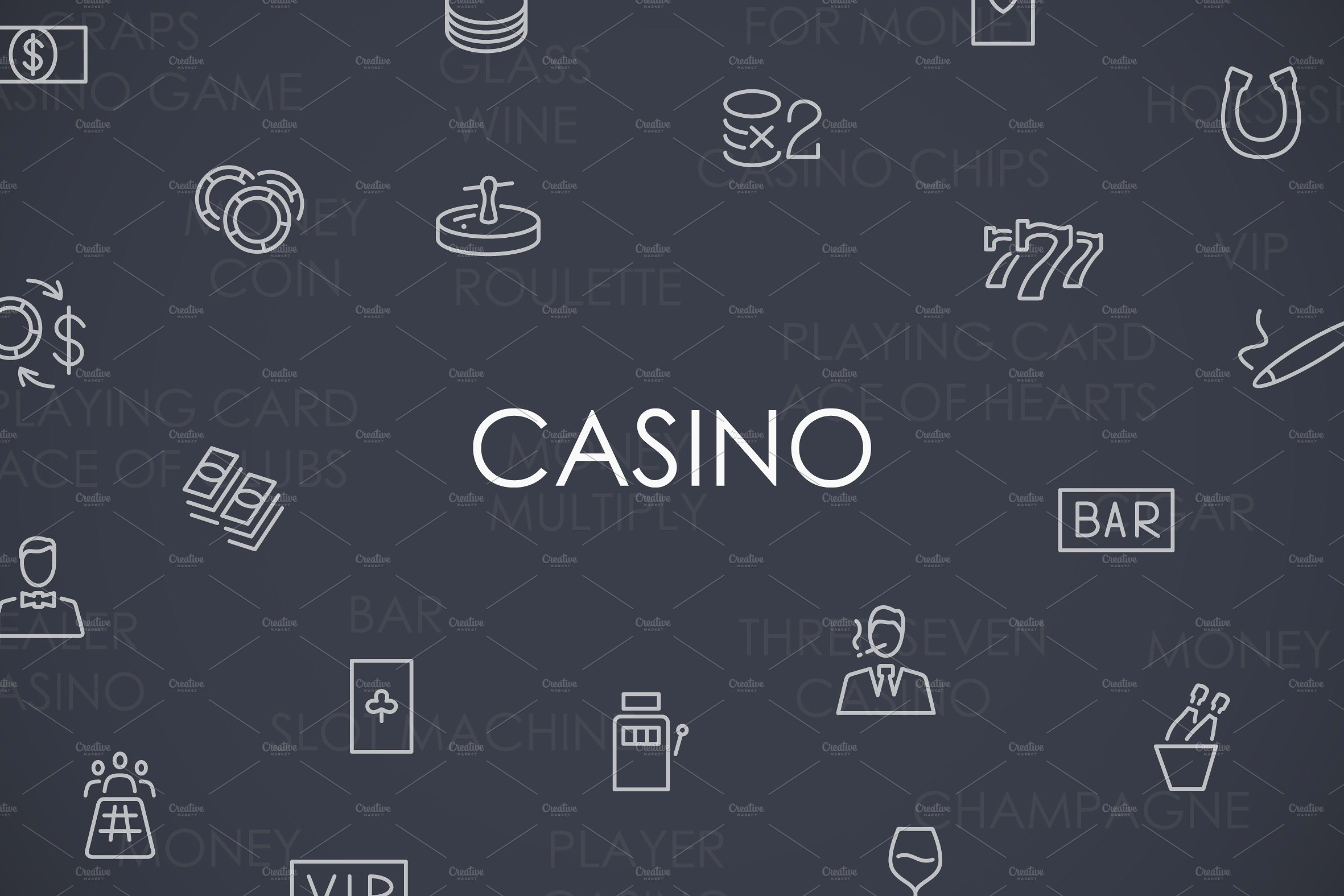 Casino thinline icons