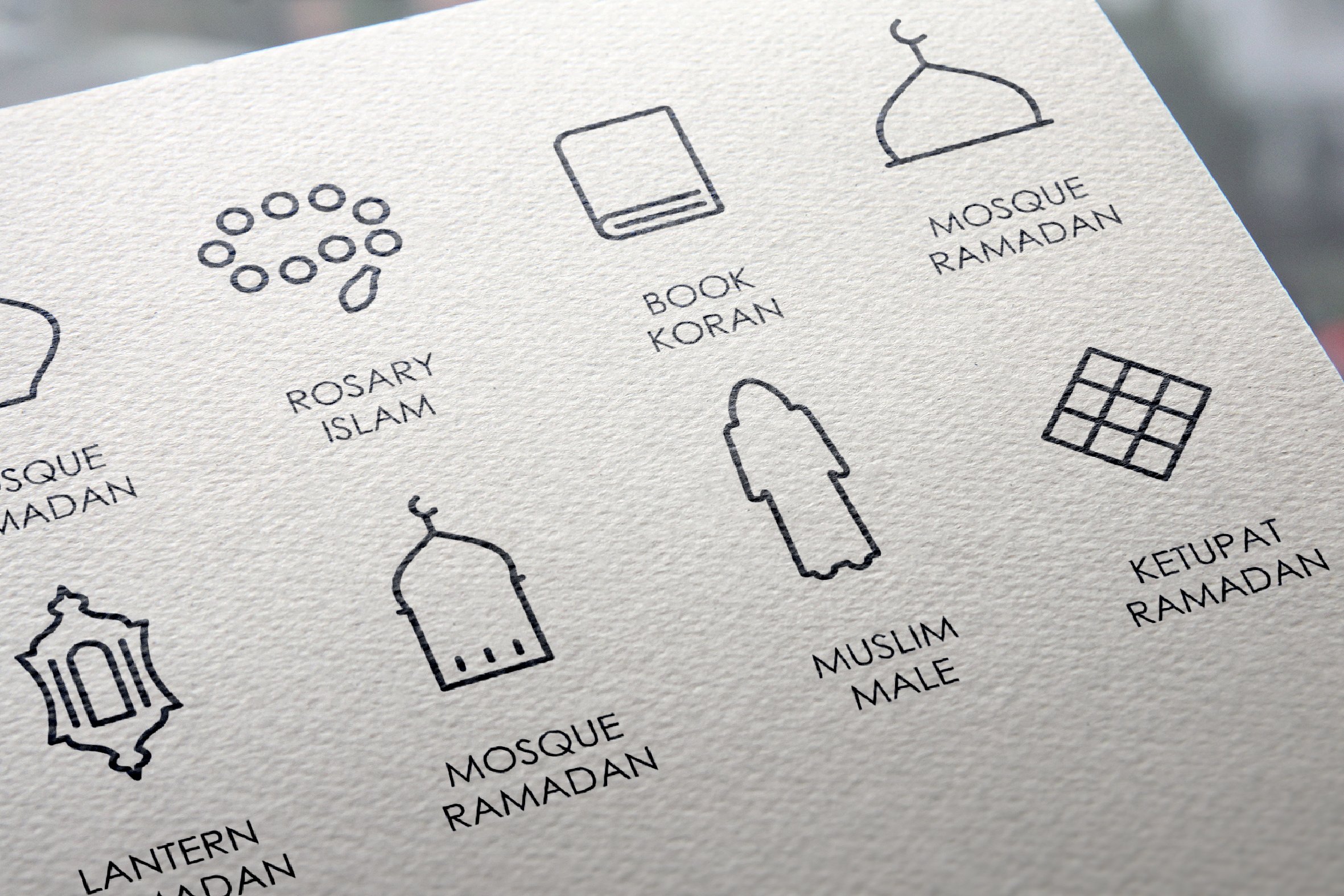 Ramadan thinline icons