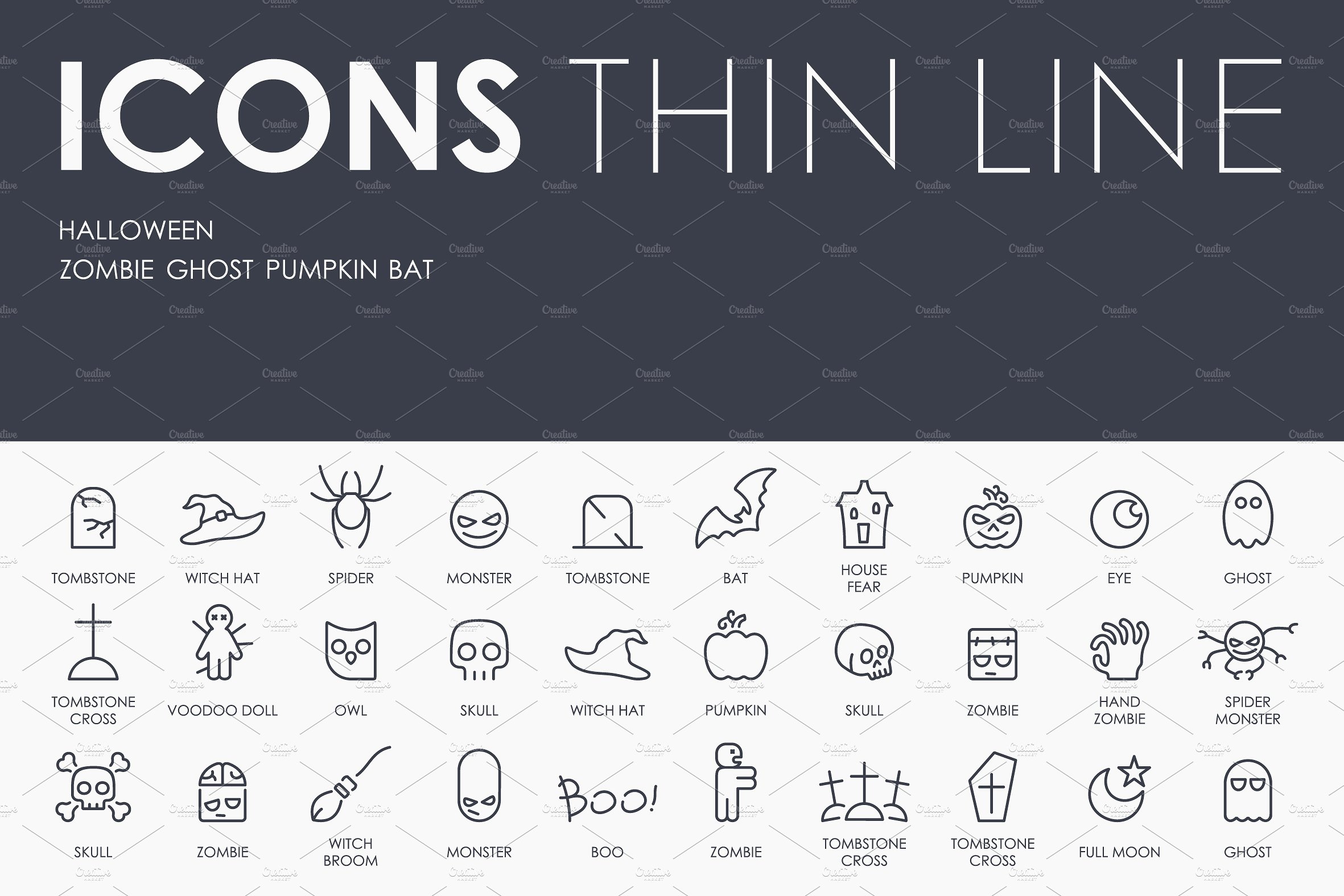 Halloween thinline icons