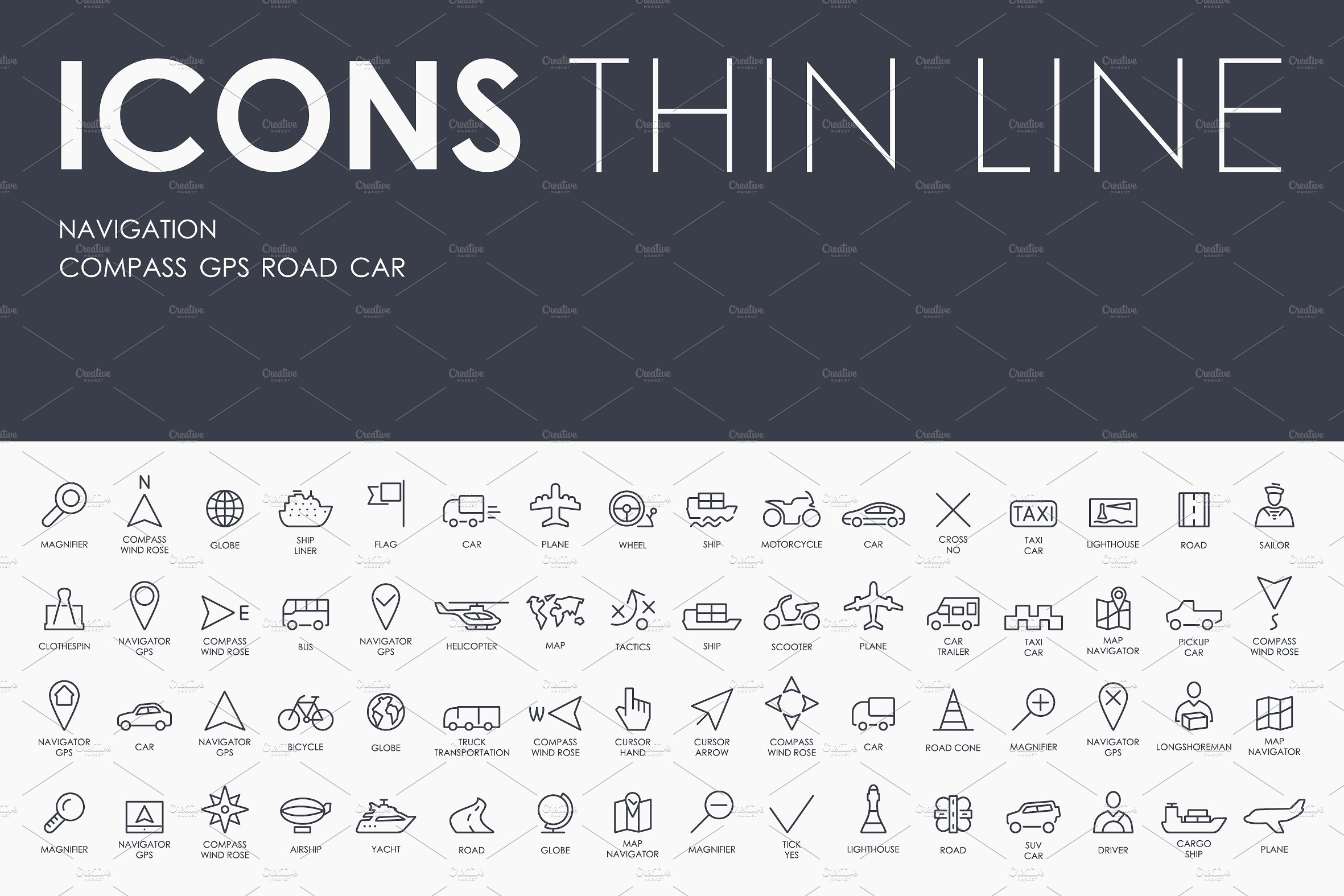 Navigation thinline icons