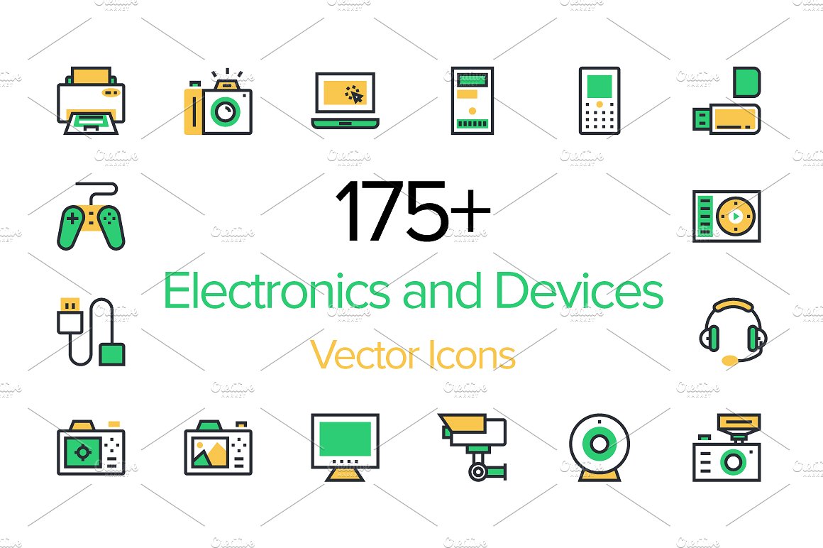 175 Electronics Vector Icons