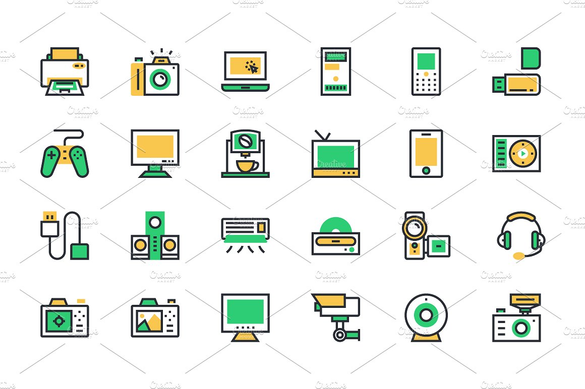 175 Electronics Vector Icons