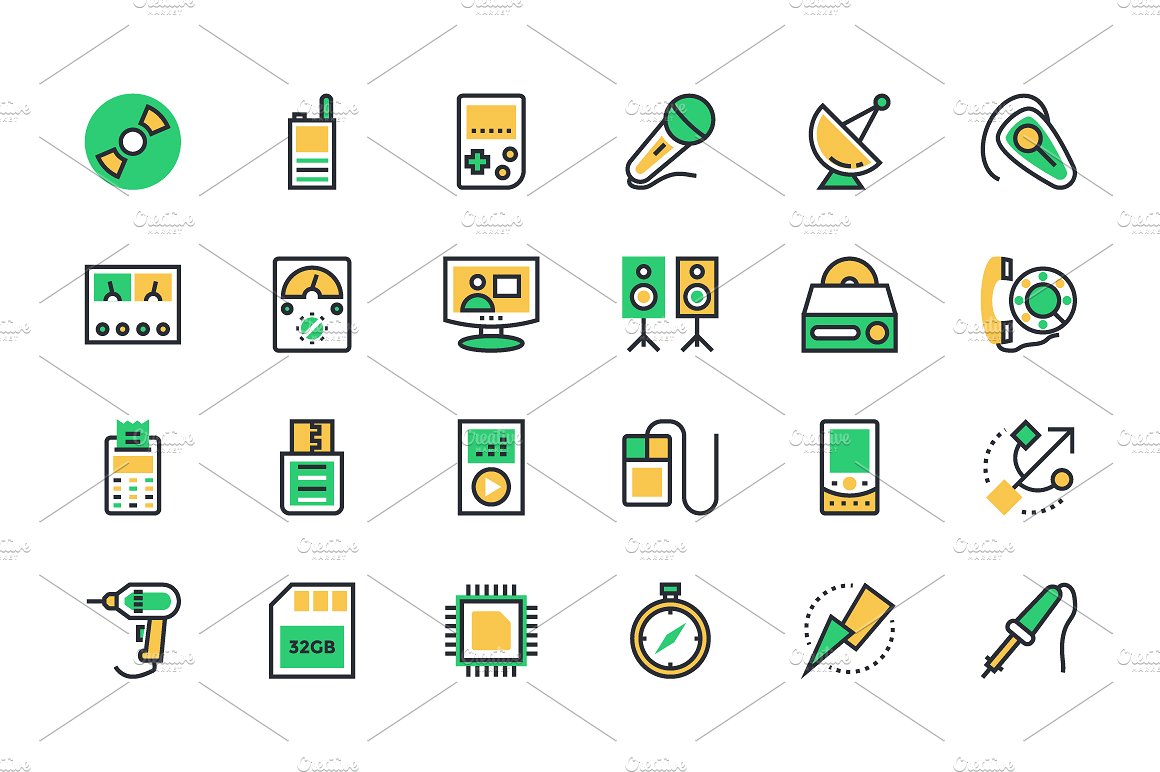 175 Electronics Vector Icons