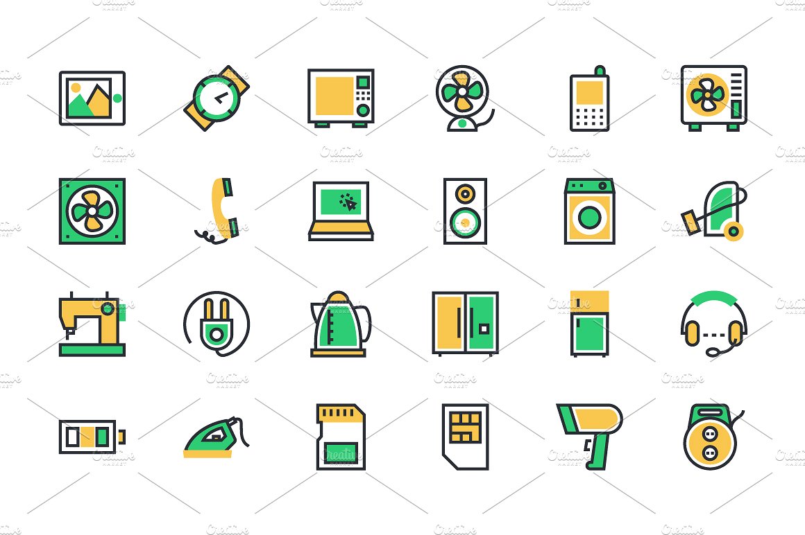 175 Electronics Vector Icons