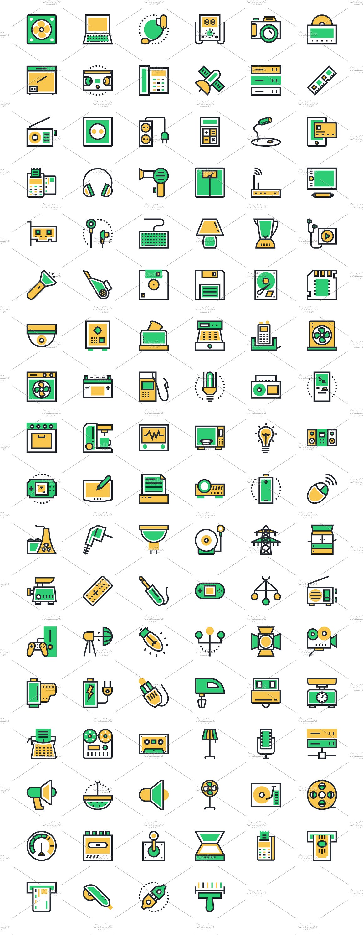 175 Electronics Vector Icons