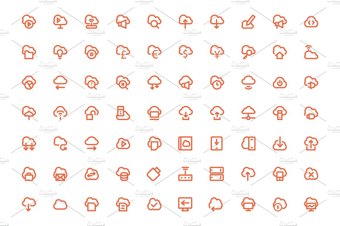 125 Cloud Computing Icons Set