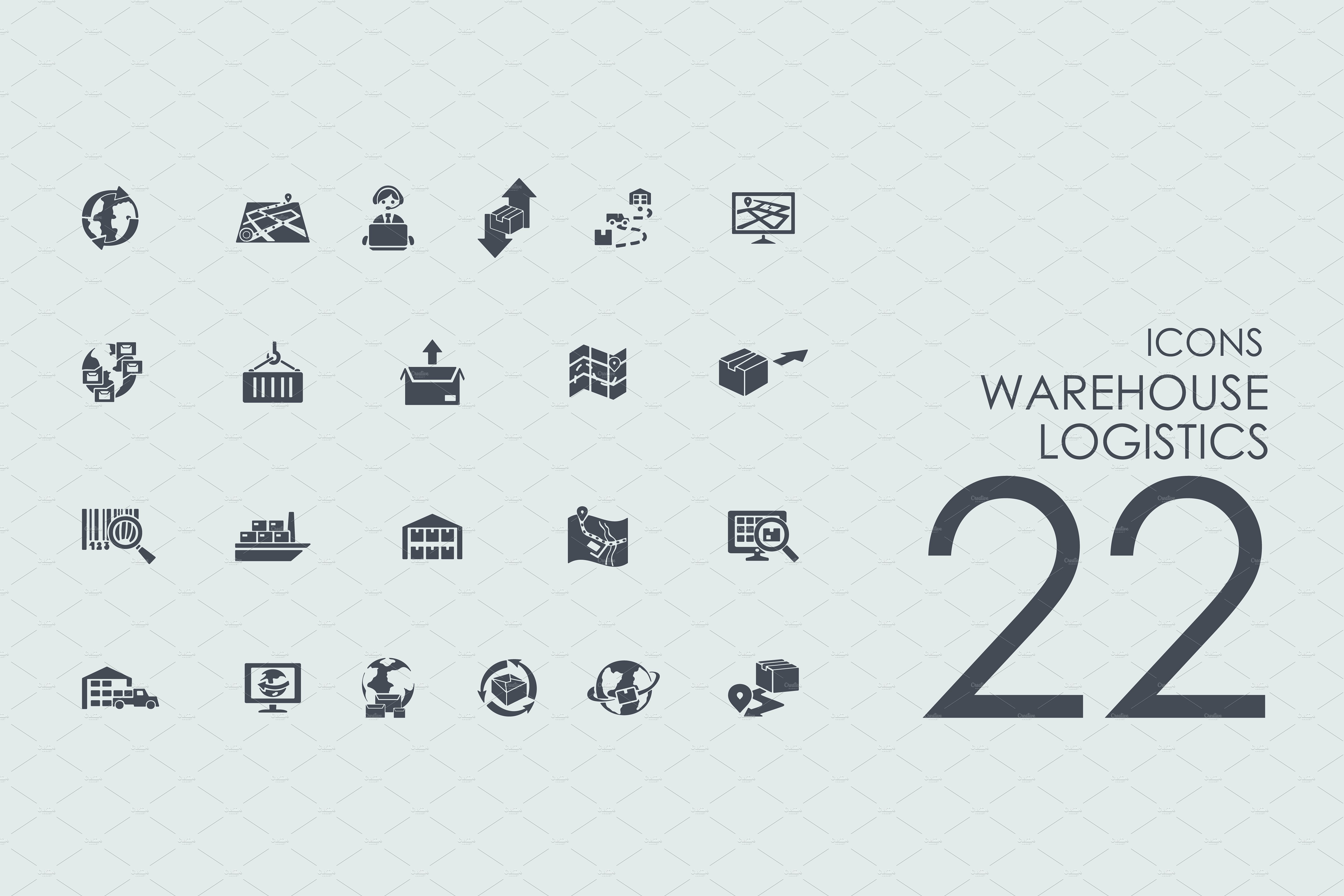 22 warehouse logistics icons