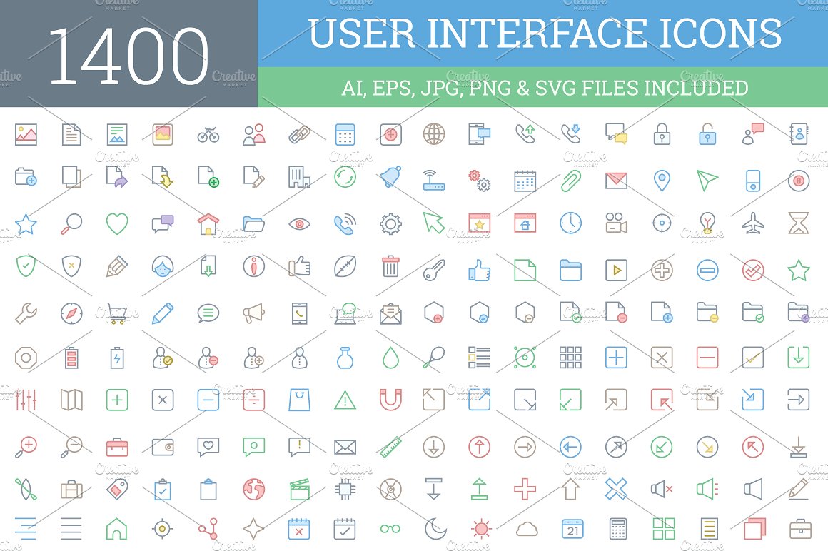 1400 User Interface Icons