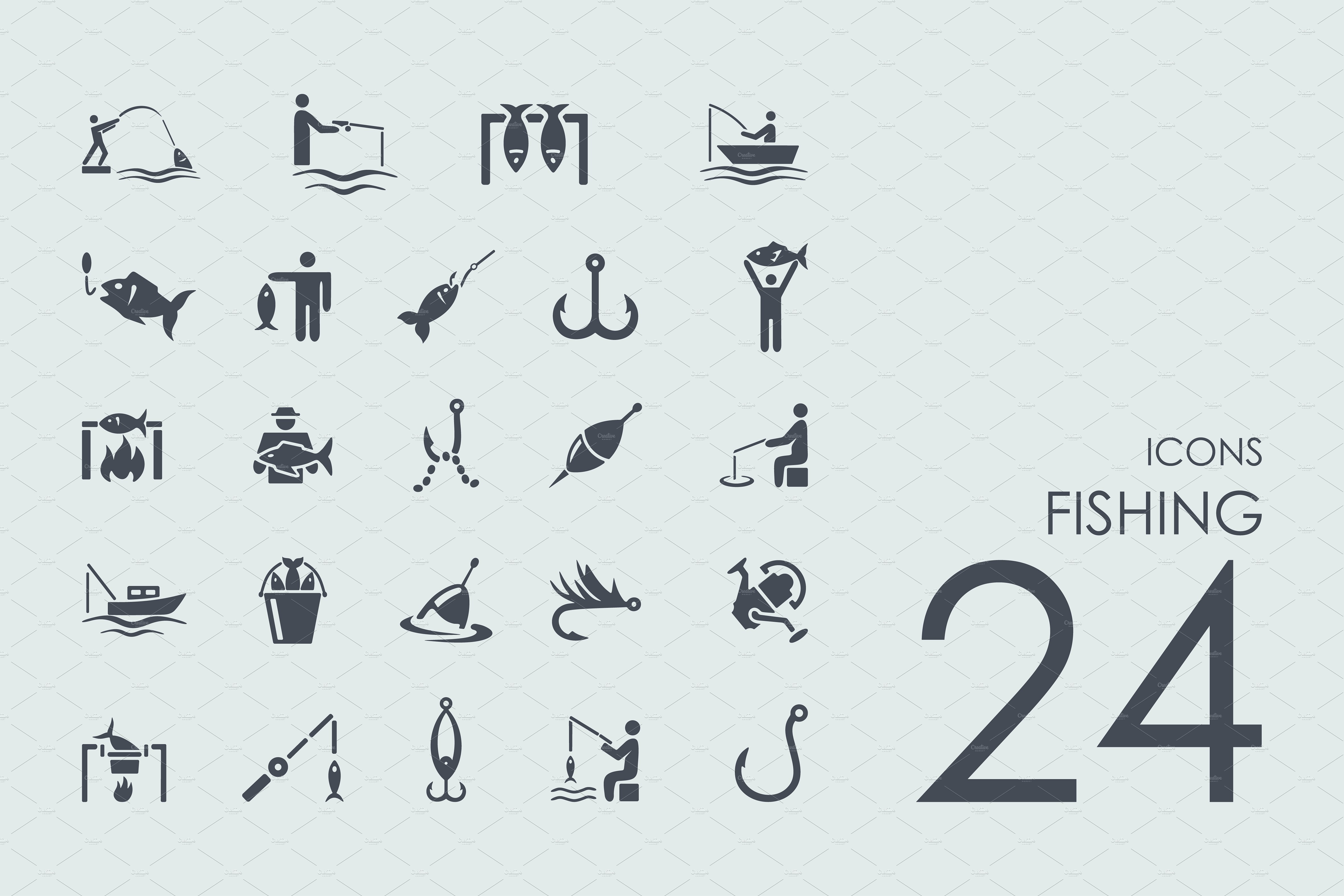 24 fishing icons