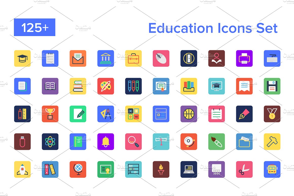 125 Education Icons Set