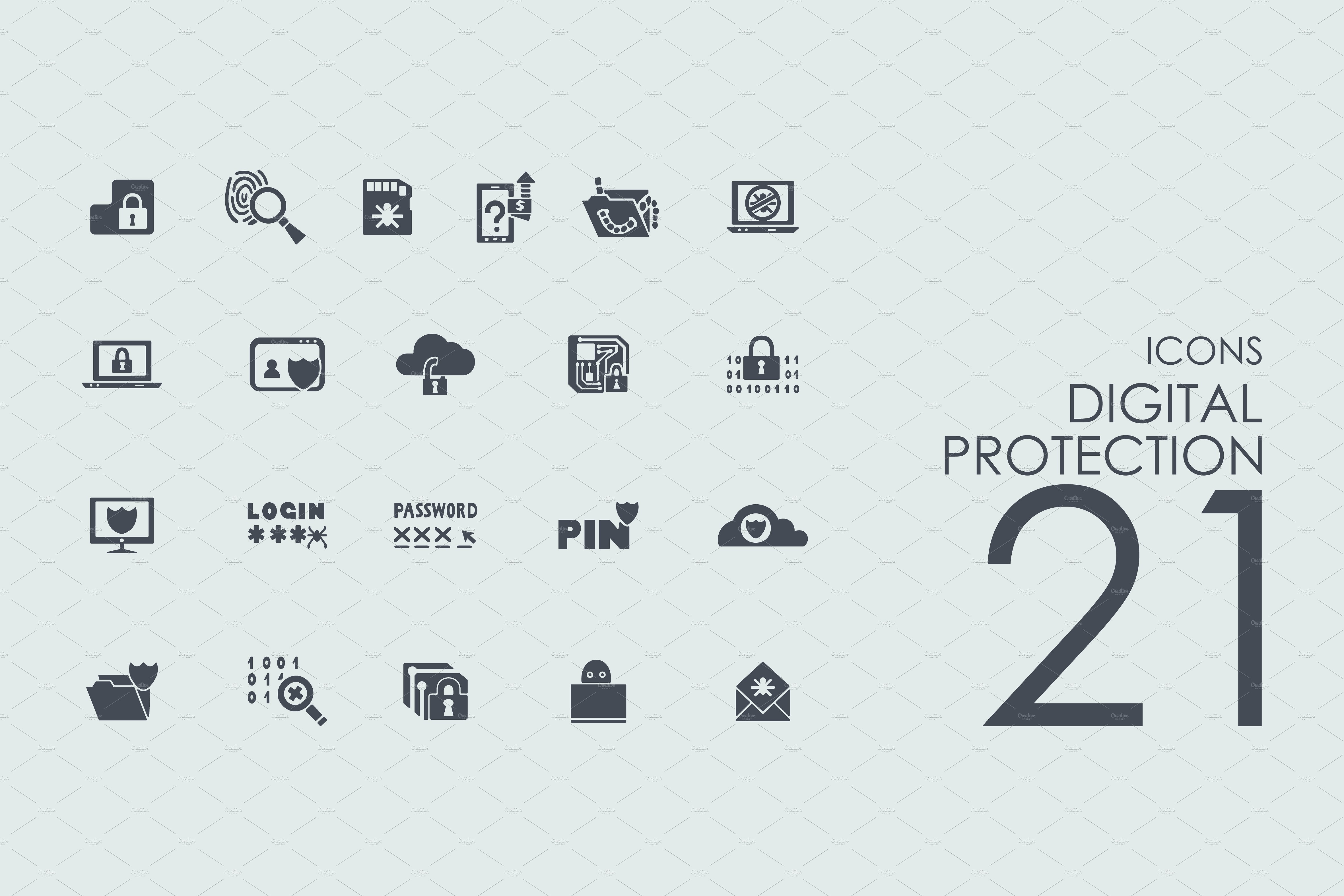 21 digital protection icons