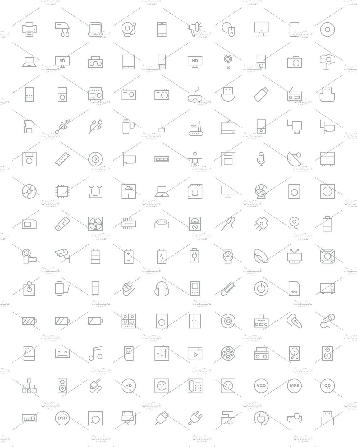 125 Electronics Vector Icons