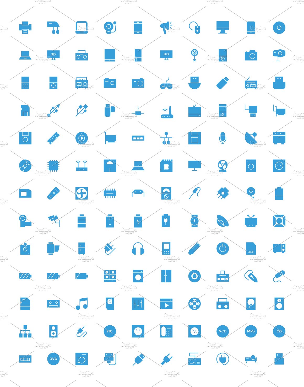 125 Electronics Vector Icons