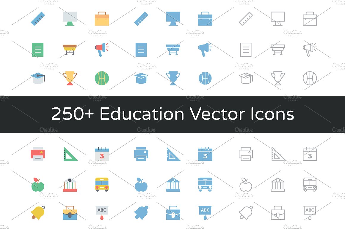 250 Education Vector Icons