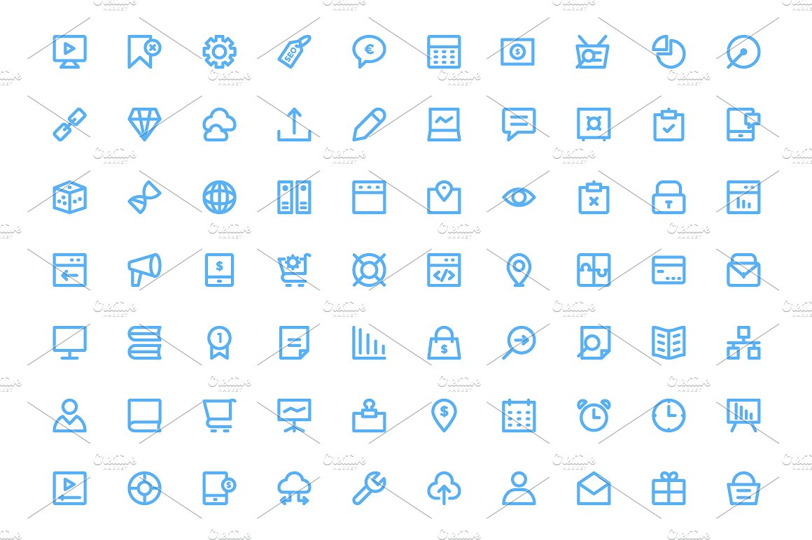 200 SEO and Marketing Icons