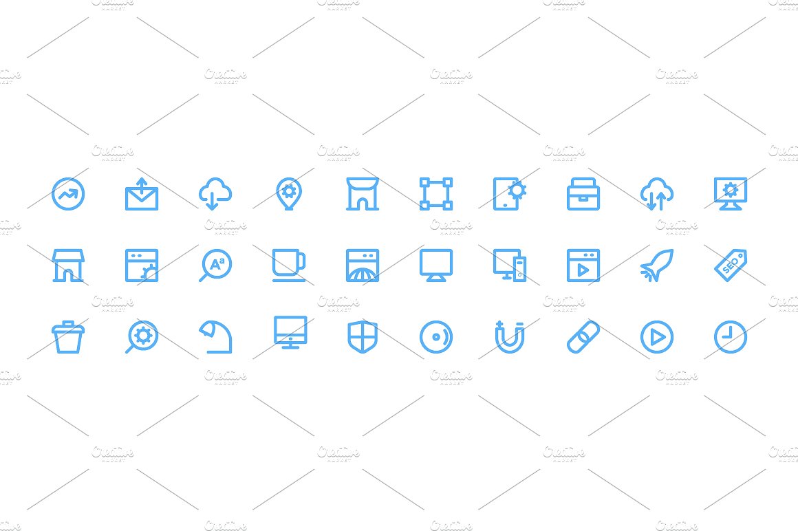 200 SEO and Marketing Icons