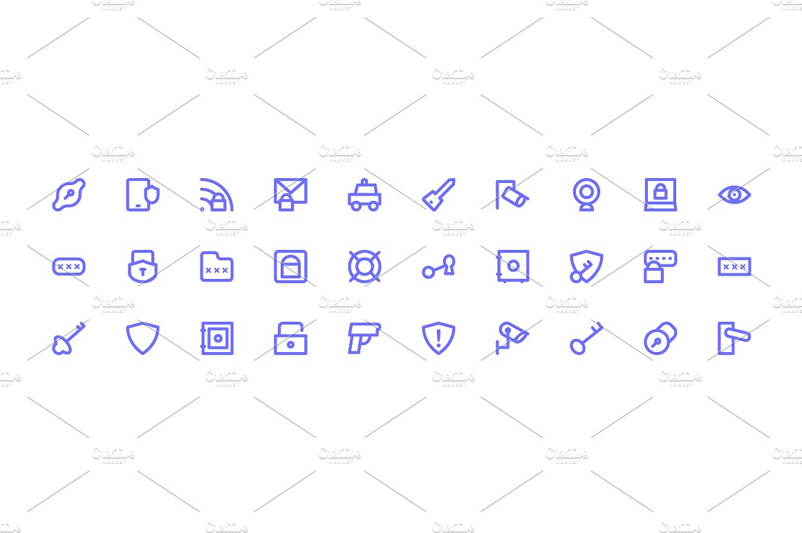 150 Security Line Icons