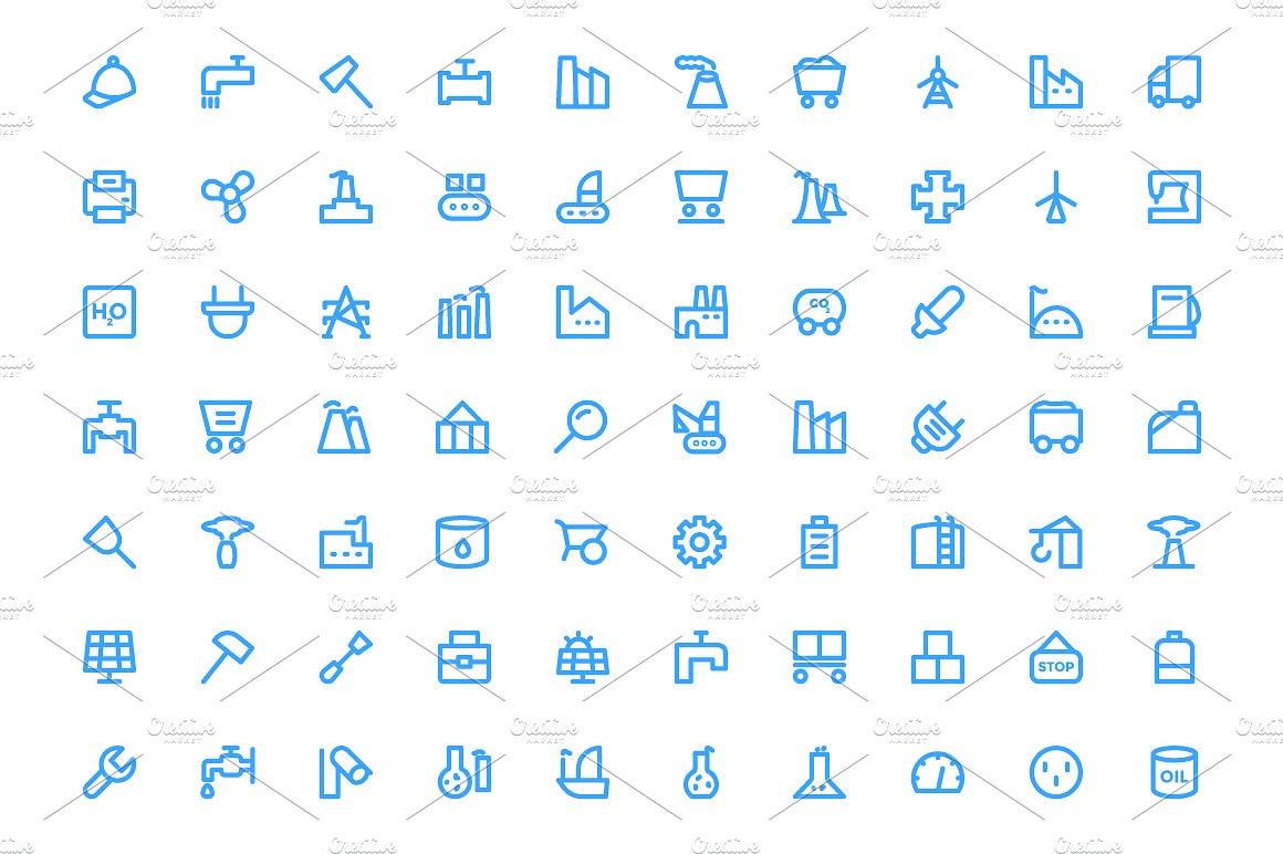 275 Industrial Line Icons