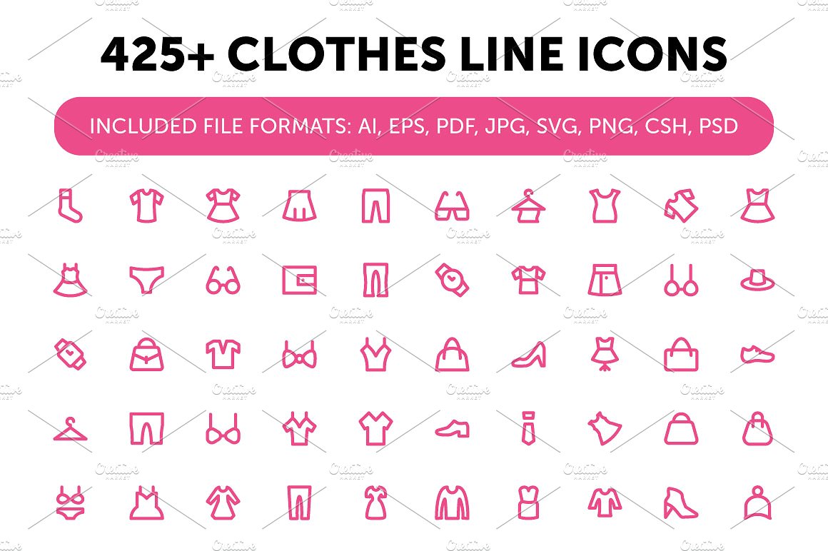 425 Clothes Line Icons