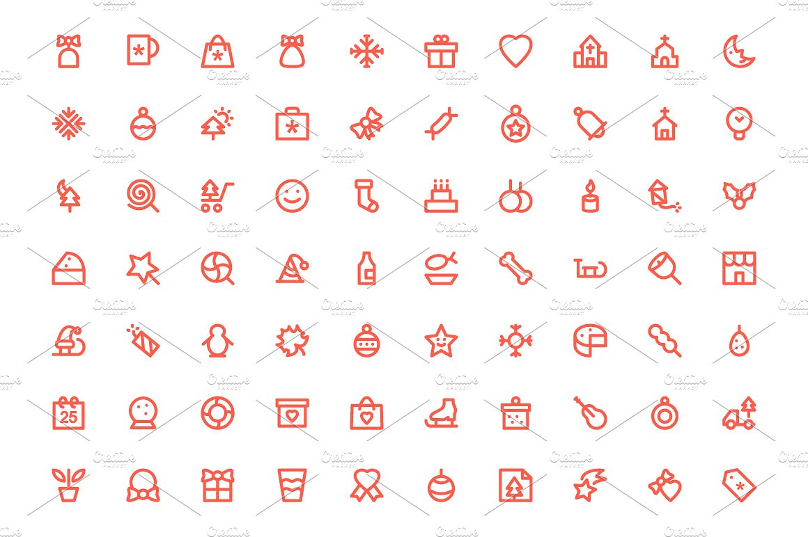 200 Christmas Line Icons