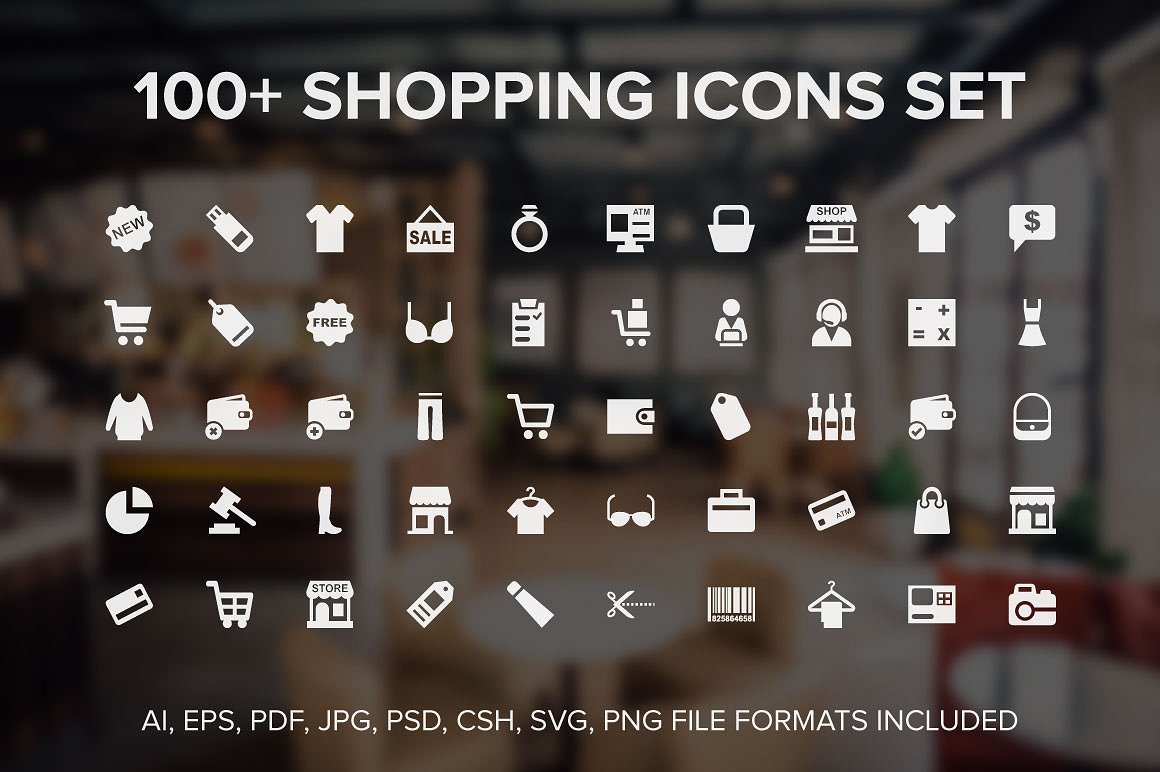 100 Shopping Icons Set