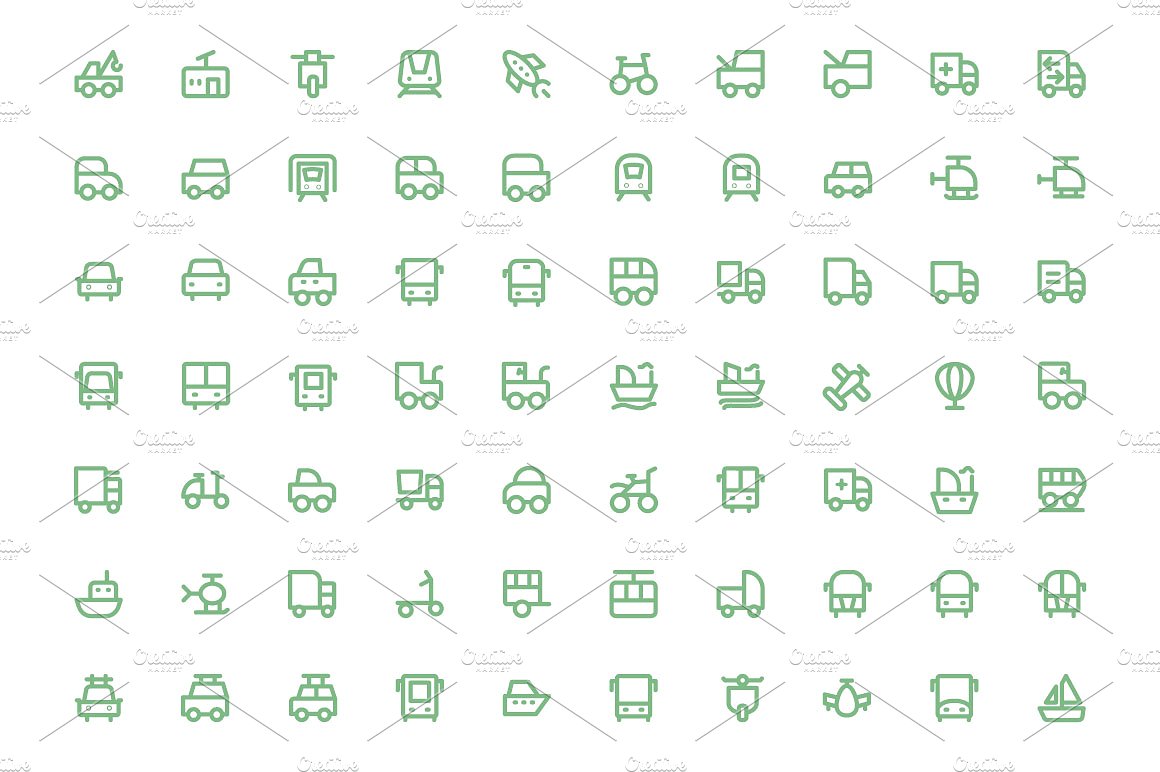 225 Transport Icons Set