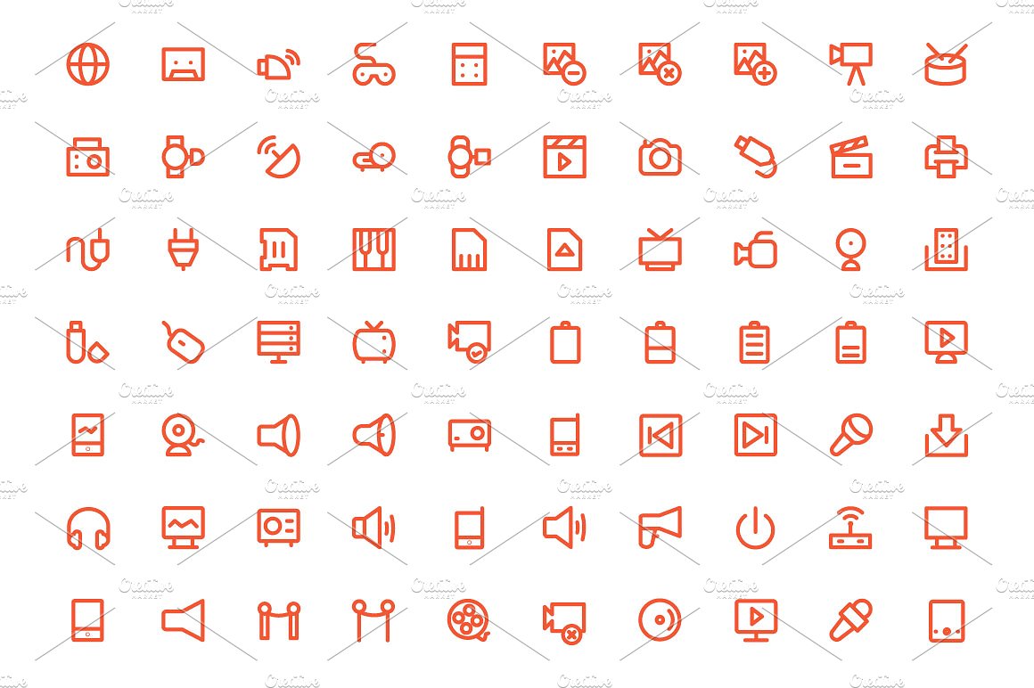 250 Multimedia Icons Set