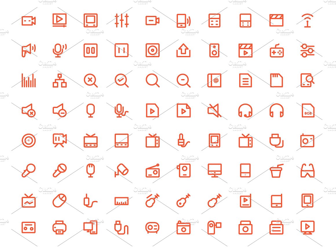 250 Multimedia Icons Set