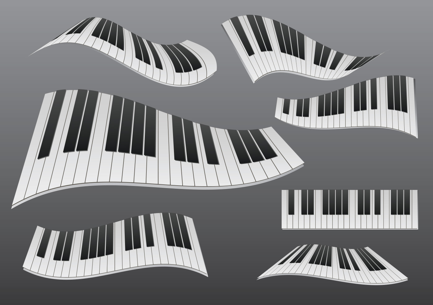 波浪形状钢琴矢量元素Stylized Wavy Piano