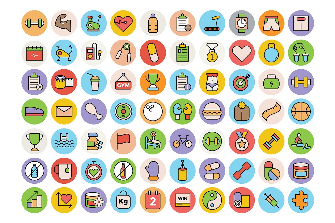 125 Fitness and Health Icons