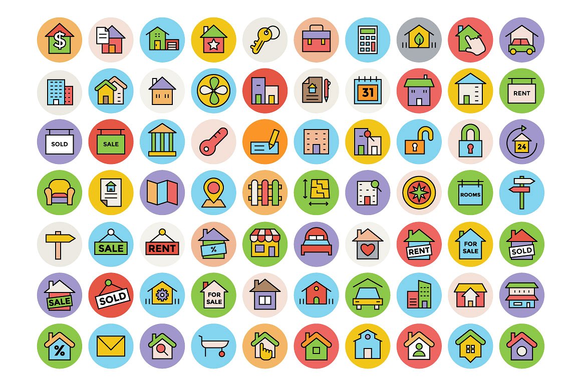 150 Real Estate Icons Set