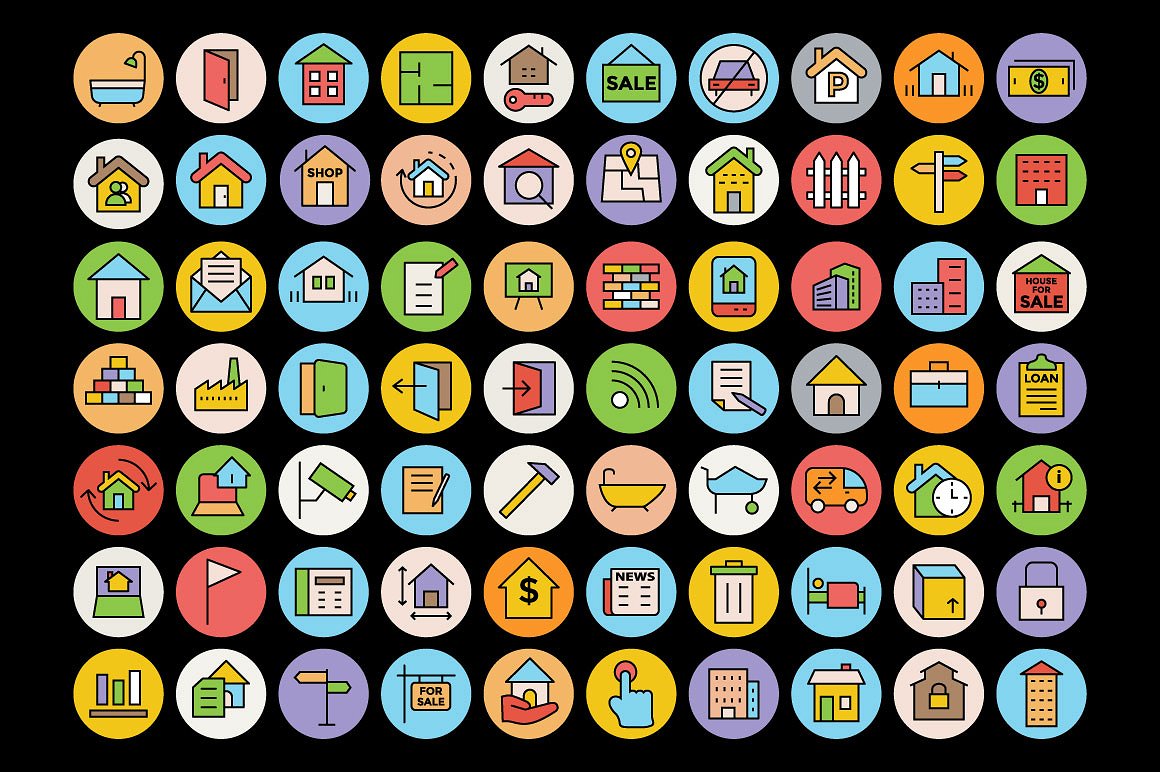 150 Real Estate Icons Set