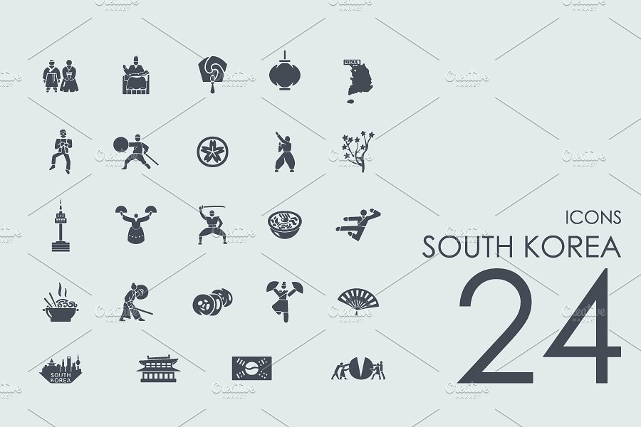 24 South Korea icons