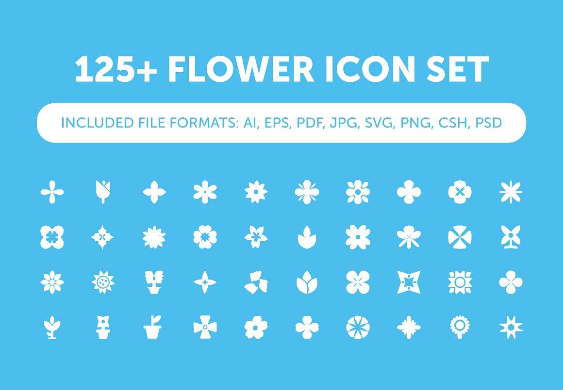 125 Flower Icon Set