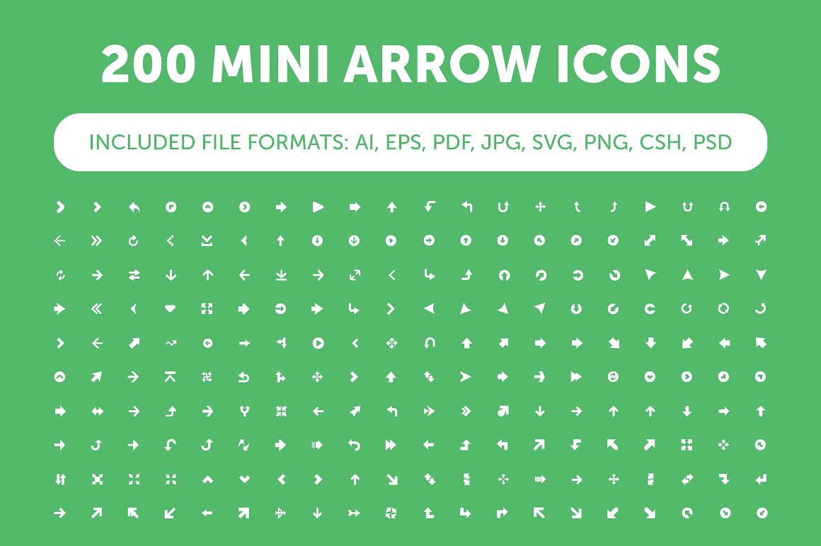 200 Mini Arrow Icons