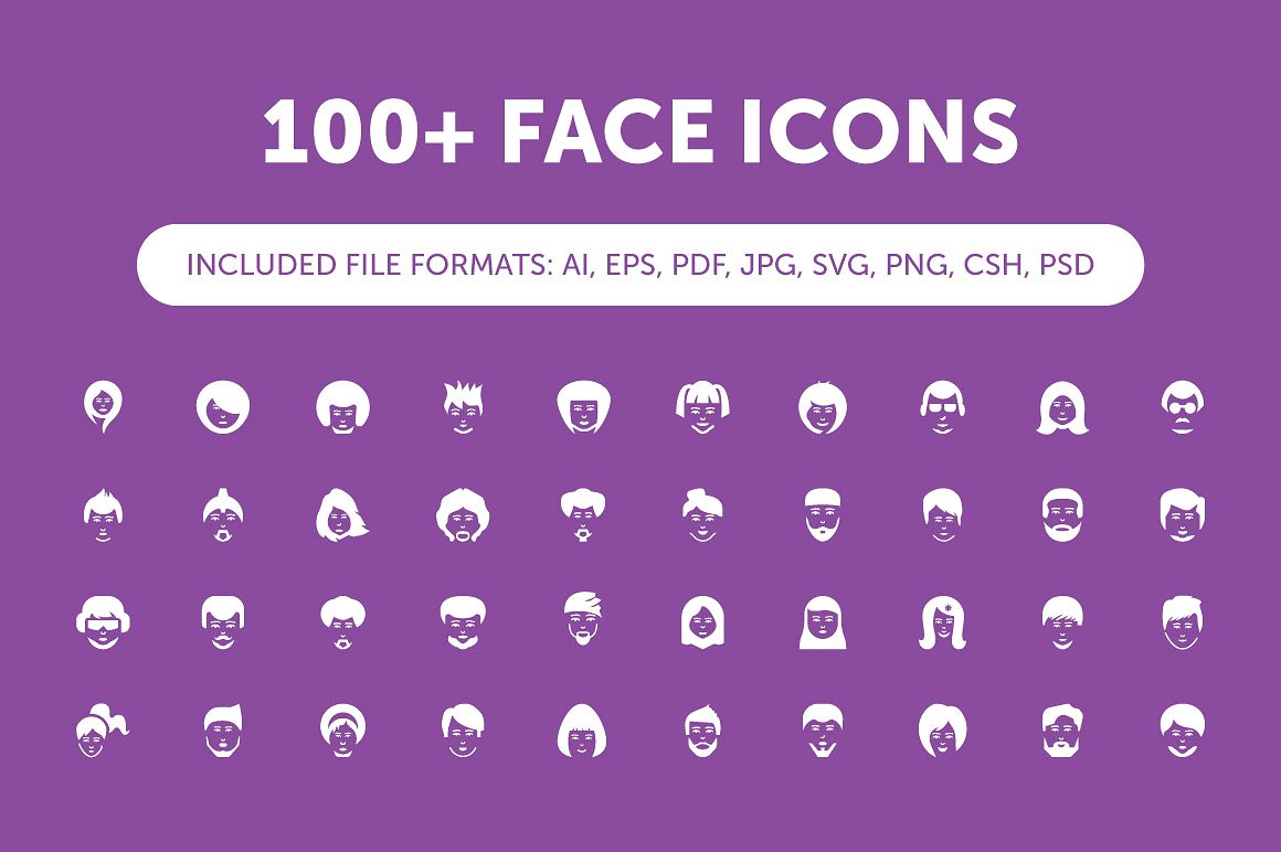 100 Face Icons