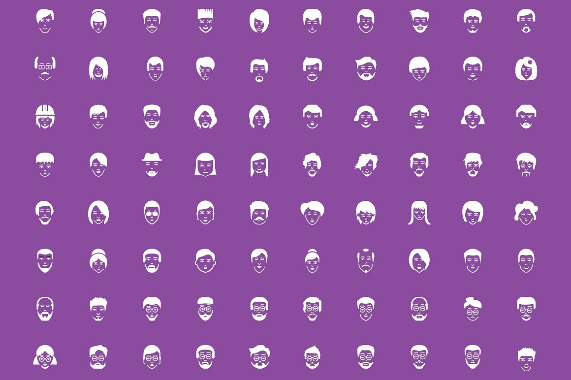 100 Face Icons