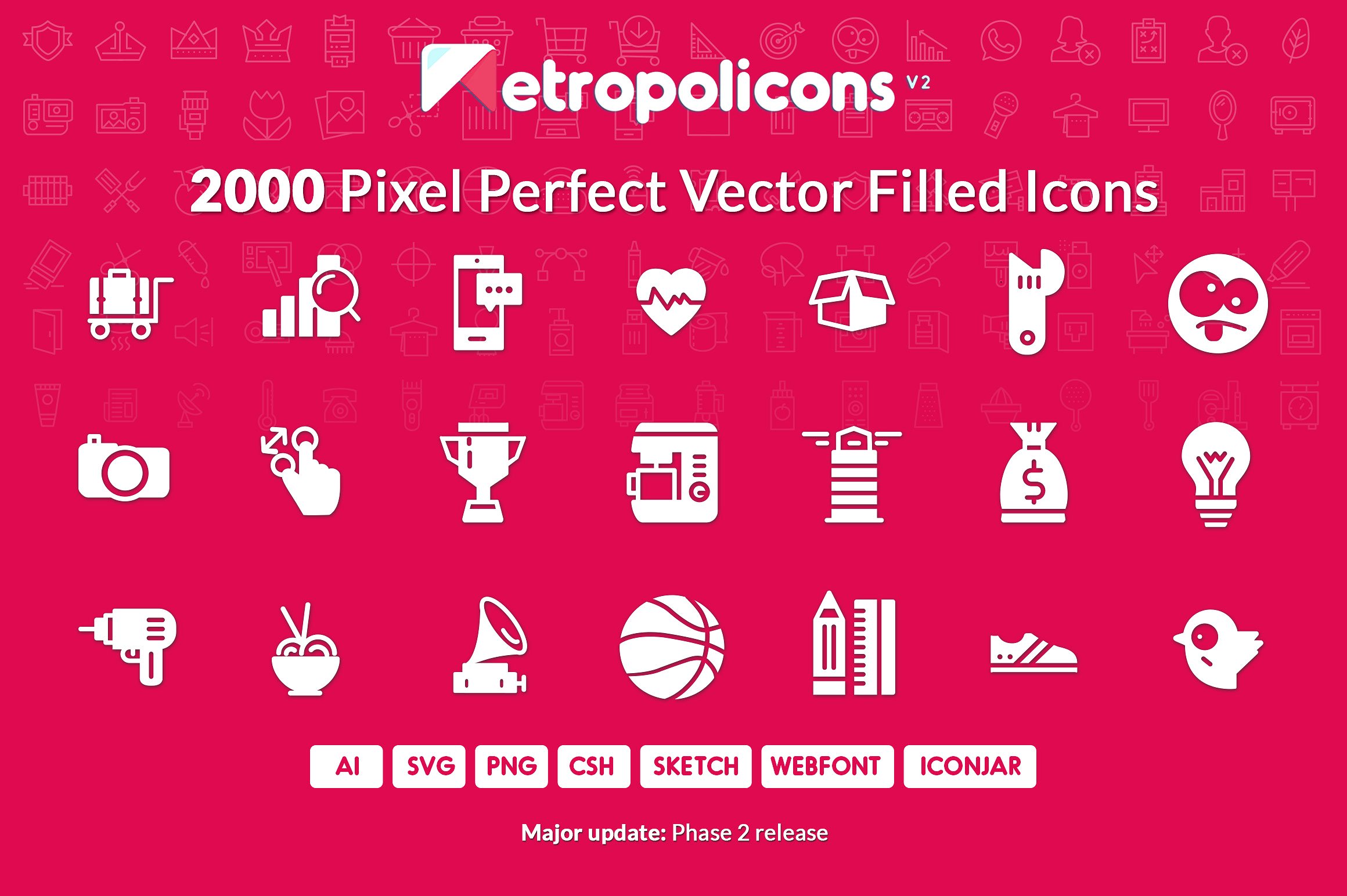 2000 Filled Icons Set Metropol