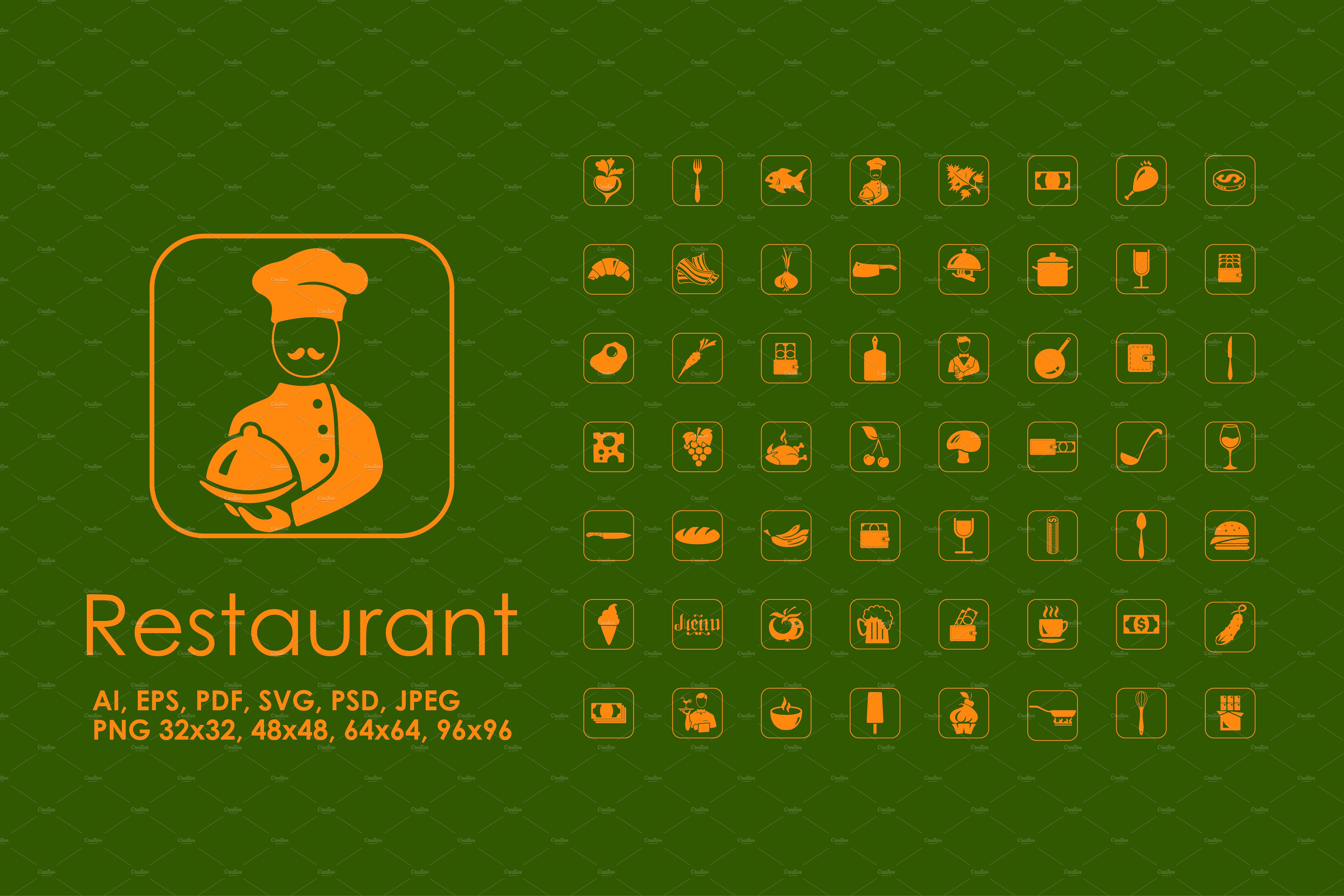 56 restaurant icons