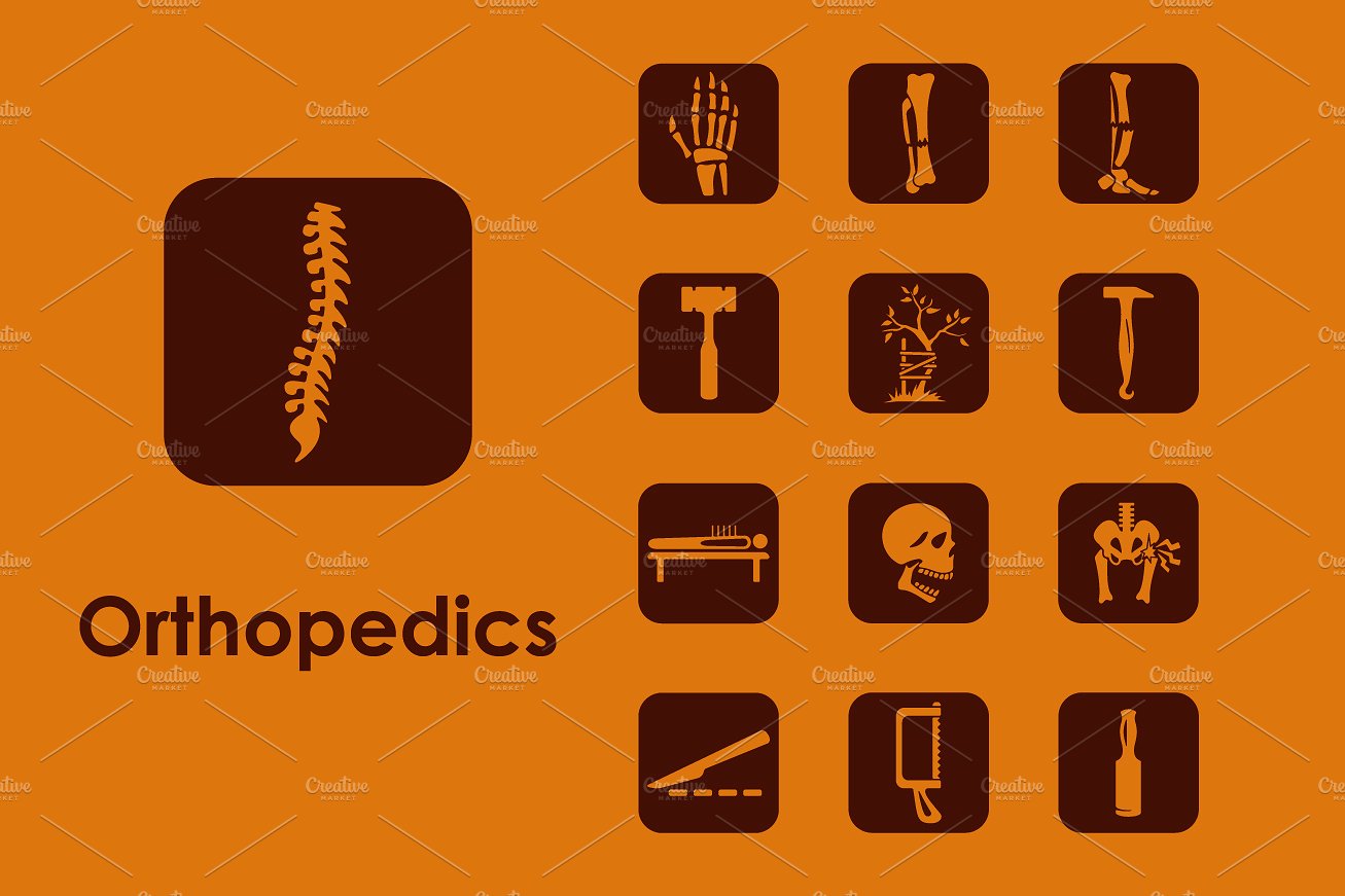 Set of orthopedics simple icon