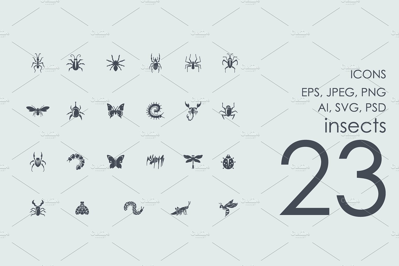 23 insects icons