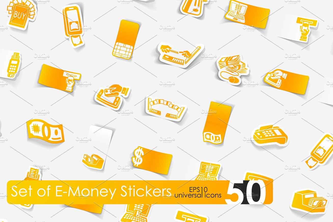 50 e-money stickers