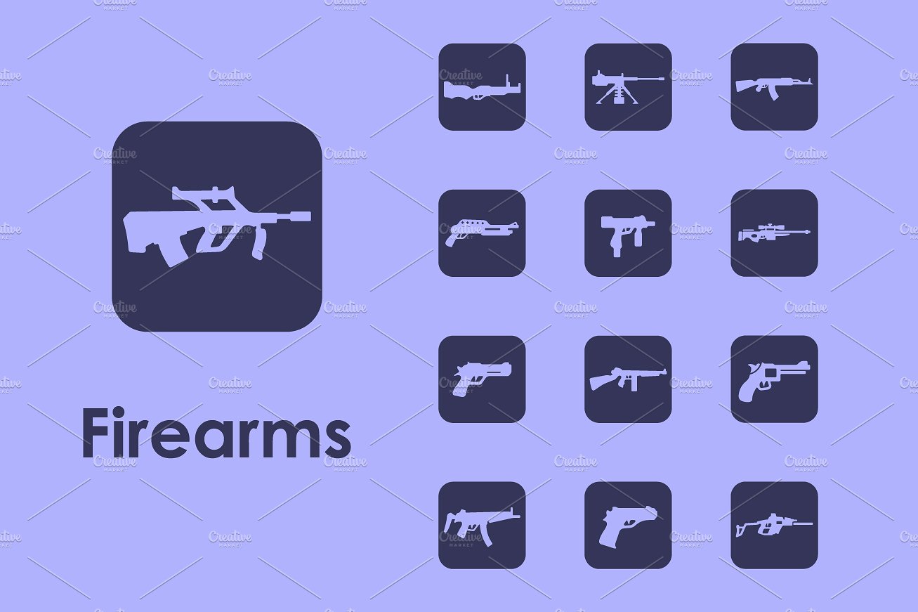 firearms simple icons